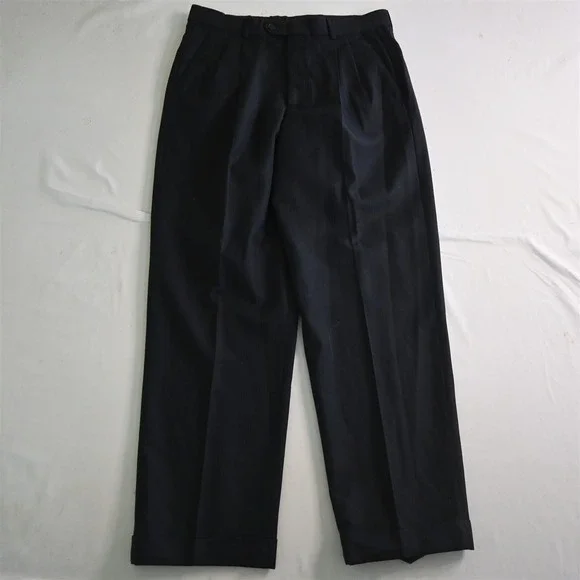 Bachrach 40R 32x32 Navy Blue Stripe Italy Made 100% Wool Mens Jacket Pants Suit‎